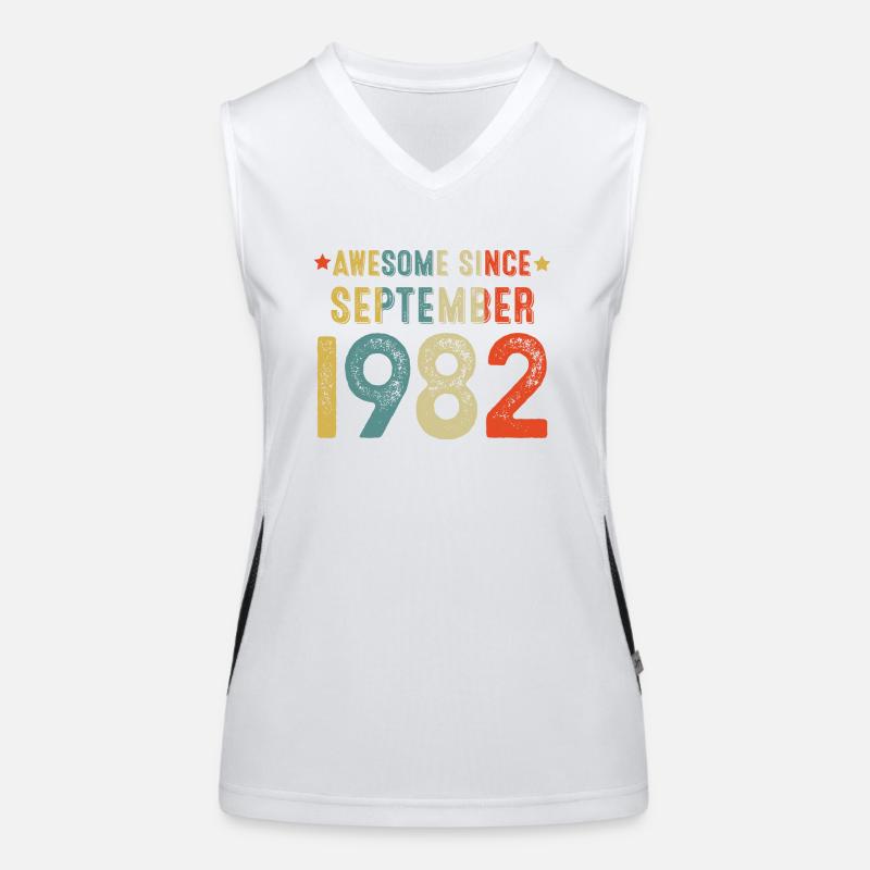 Septembre 1982 - cadeau du 40e anniversaire. Génial. Débardeur respirant contrasté Femme