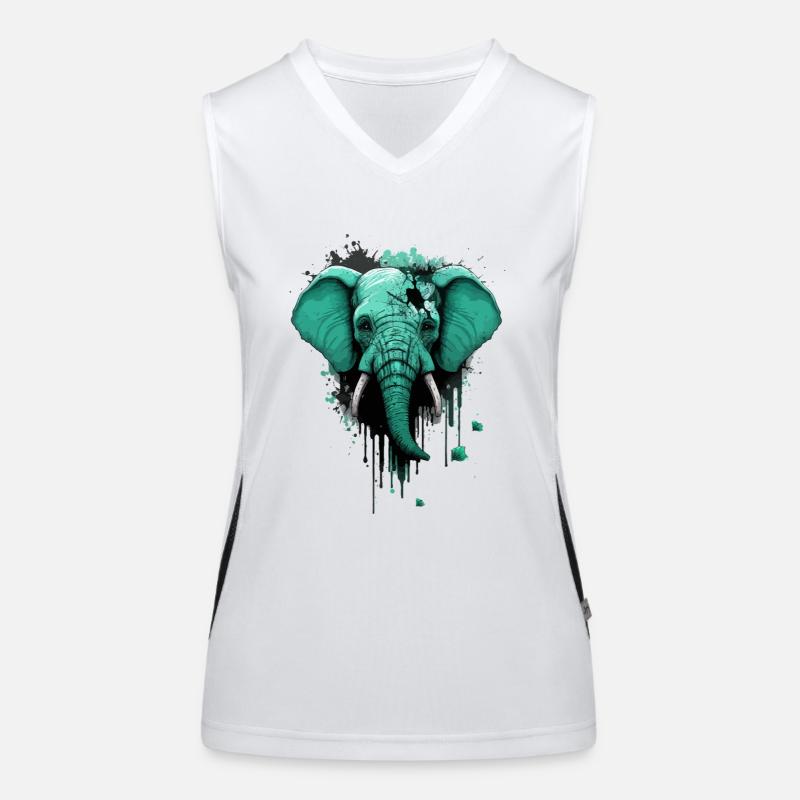 Tropf Elefant Funktionelles Kontrast-Tank Top für Frauen
