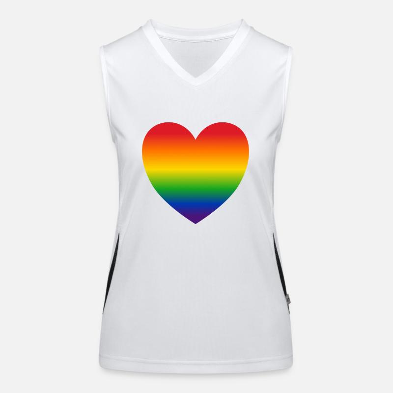 Herz Regenbogenfarben Geschenk Funktionelles Kontrast-Tank Top für Frauen