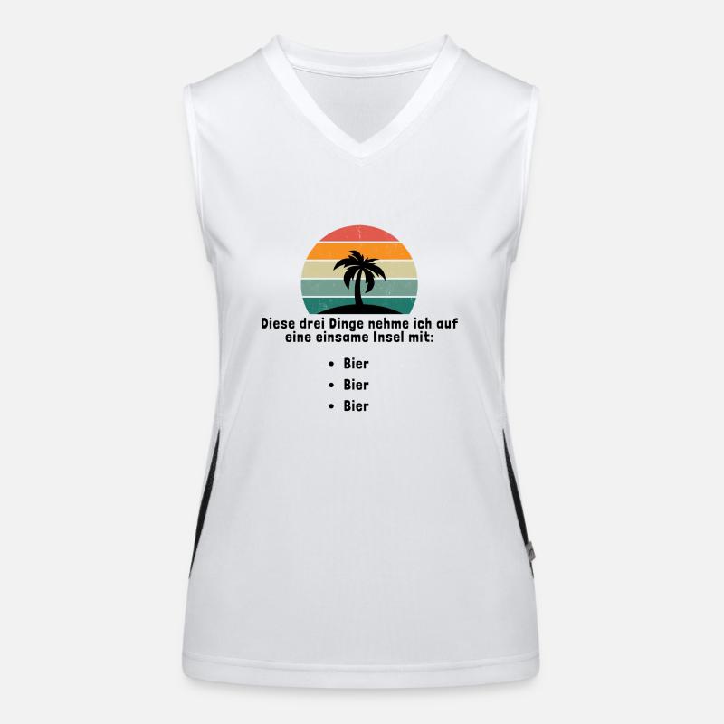 Diese drei Dinge nehme ich auf eine einsame Insel Funktionelles Kontrast-Tank Top für Frauen