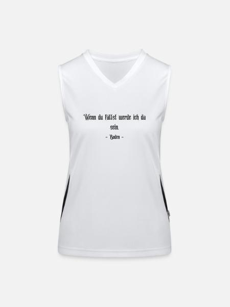 Wenn du fällst werde ich da sein - Funktionelles Kontrast-Tank Top für Frauen - Weiß/Schwarz - Vorne