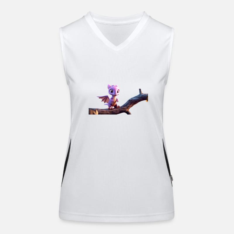Tinysaurus - Women's Functional Contrast Tank Top - white/black