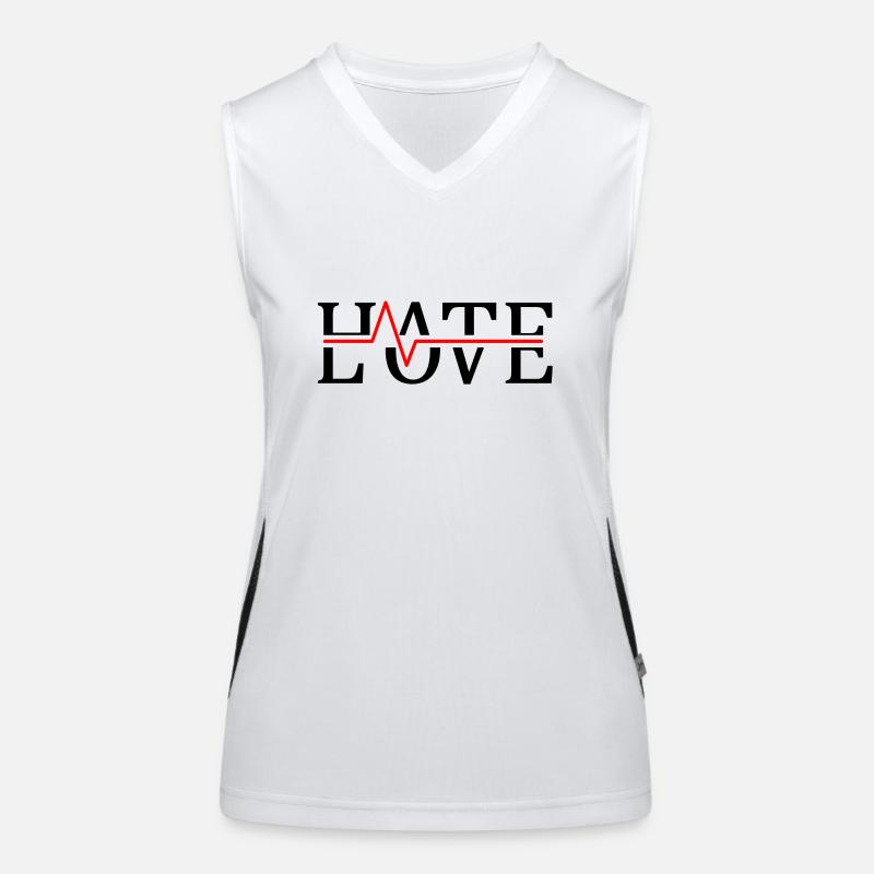 Hate Love Hate Love idée cadeau de battement de coeur Débardeur respirant contrasté Femme