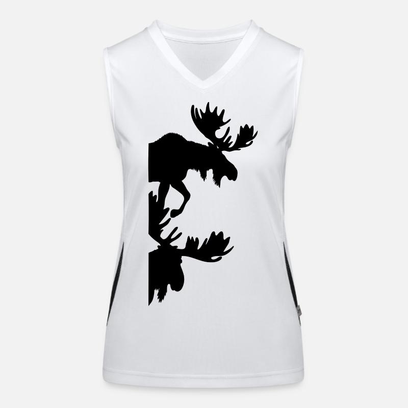 Elch Silhouetten Moose Funktionelles Kontrast-Tank Top für Frauen