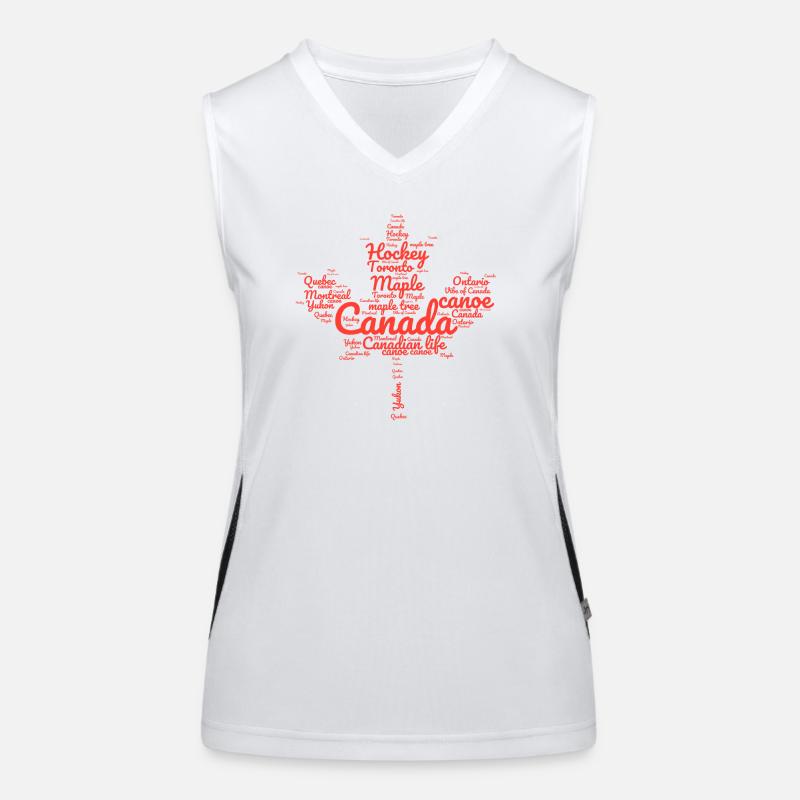 Kanada in einer Wortwolke Funktionelles Kontrast-Tank Top für Frauen