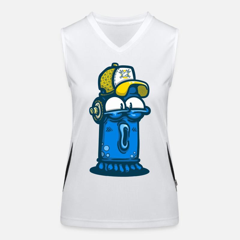 Aerosoldose mit Graffiti-Gesicht Funktionelles Kontrast-Tank Top für Frauen