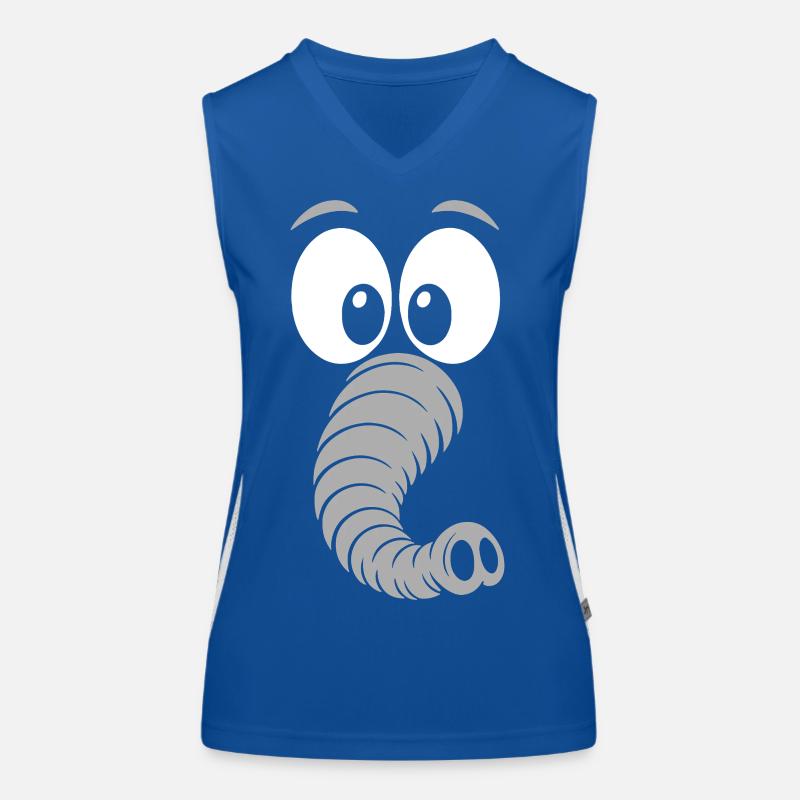 Elefant | Big Face Kostüm Karneval Verkleidung Funktionelles Kontrast-Tank Top für Frauen