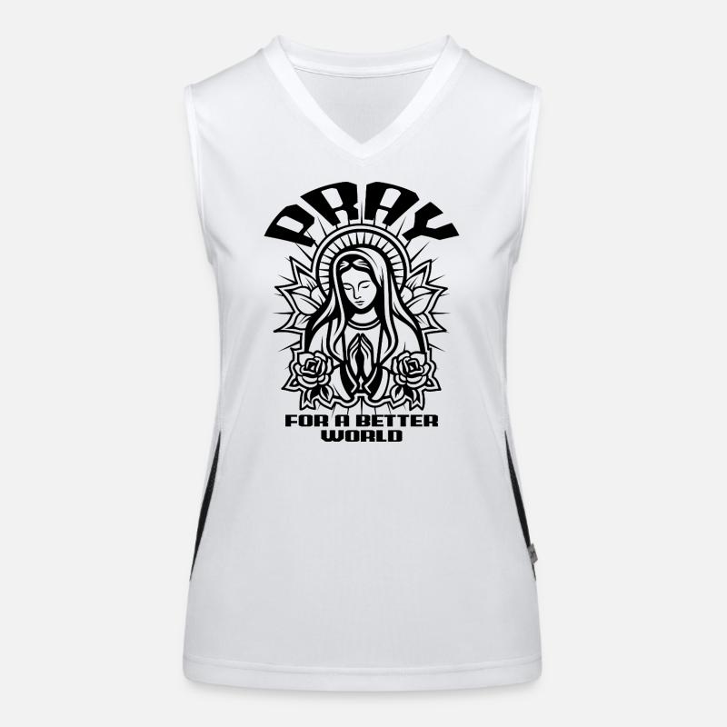 Pray - For A Better World Funktionelles Kontrast-Tank Top für Frauen