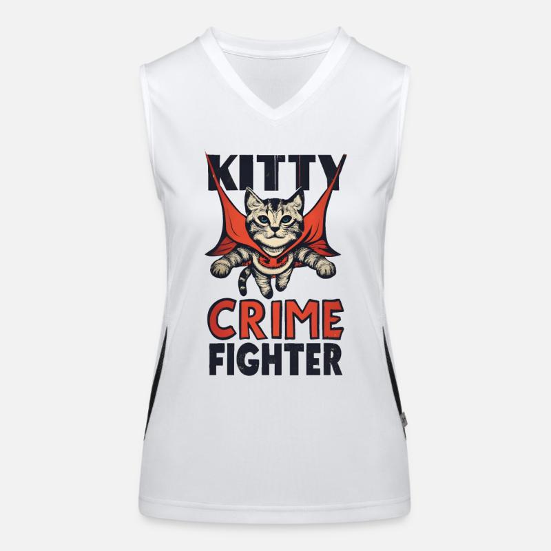 Chat super-héros Débardeur respirant contrasté Femme