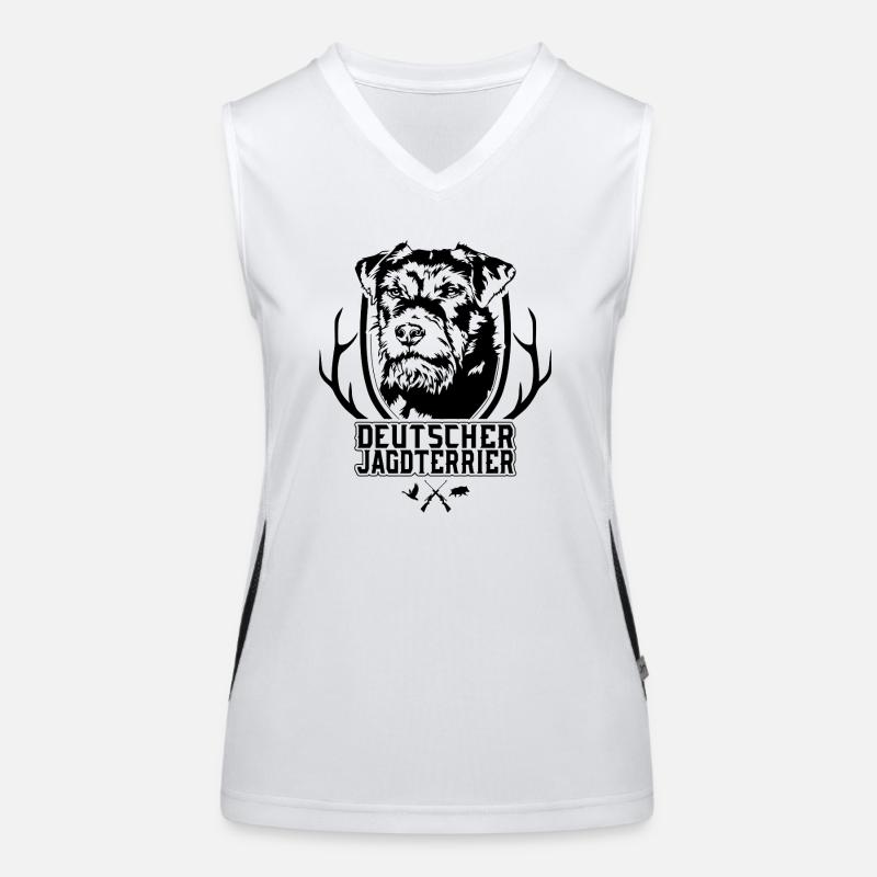 Deutscher Jagdterrier rauhaar Jagdhund Wilsigns Funktionelles Kontrast-Tank Top für Frauen