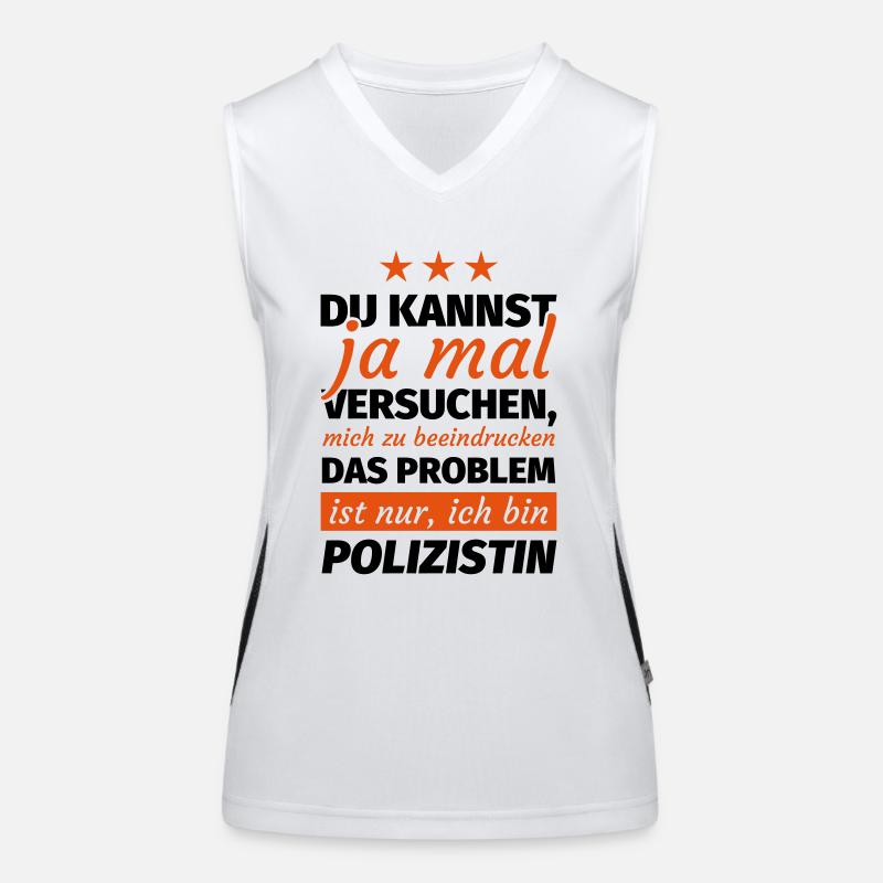 Polizistin Funktionelles Kontrast-Tank Top für Frauen