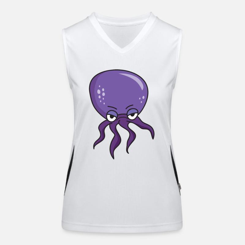 Octopus géant octopus encre poisson tentacule Débardeur respirant contrasté Femme