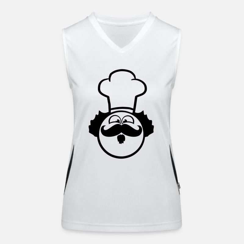 Barbe de moustache pour le smiley drôle Chef exécu Débardeur respirant contrasté Femme