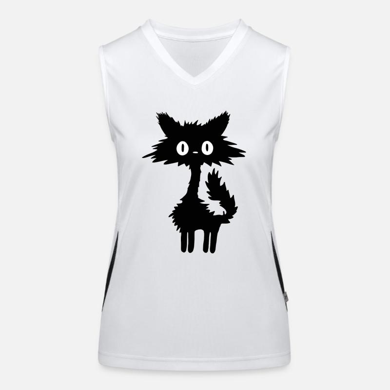 Schwarze Katze Funktionelles Kontrast-Tank Top für Frauen