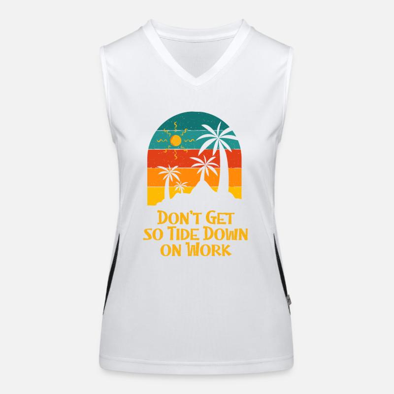Don't Get so Tide Down on Work Beach Boss Ocean Women's Functional Contrast Tank Top