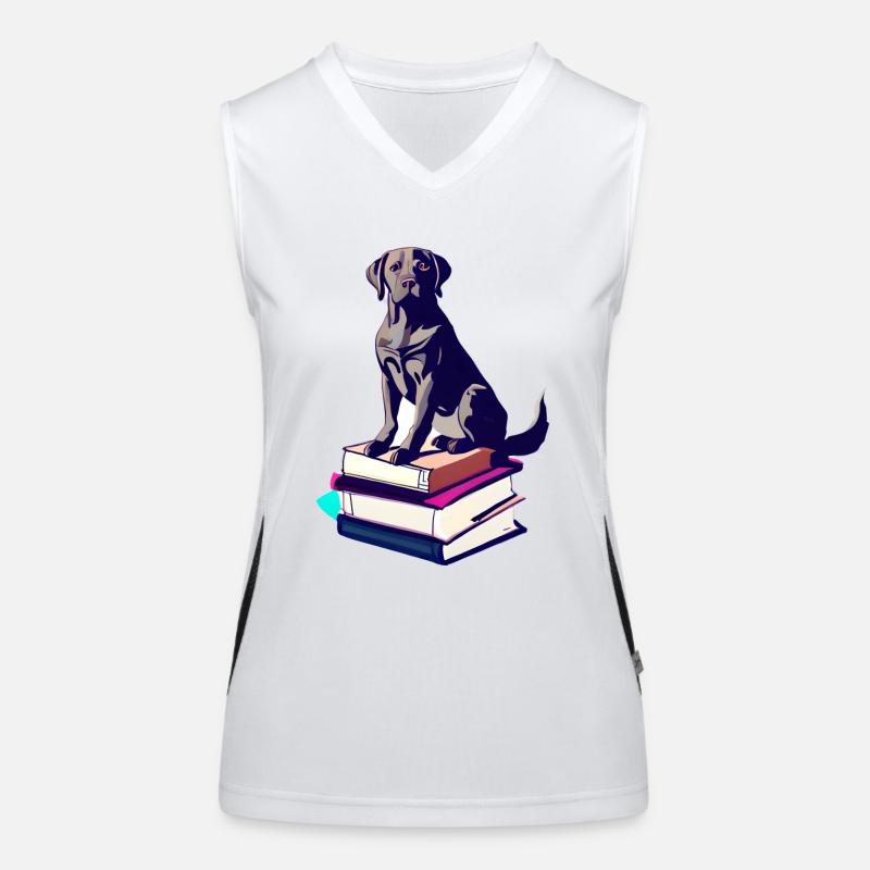 Hunde Bücher Labrador Buch Hund Lesen Hundehalter Funktionelles Kontrast-Tank Top für Frauen