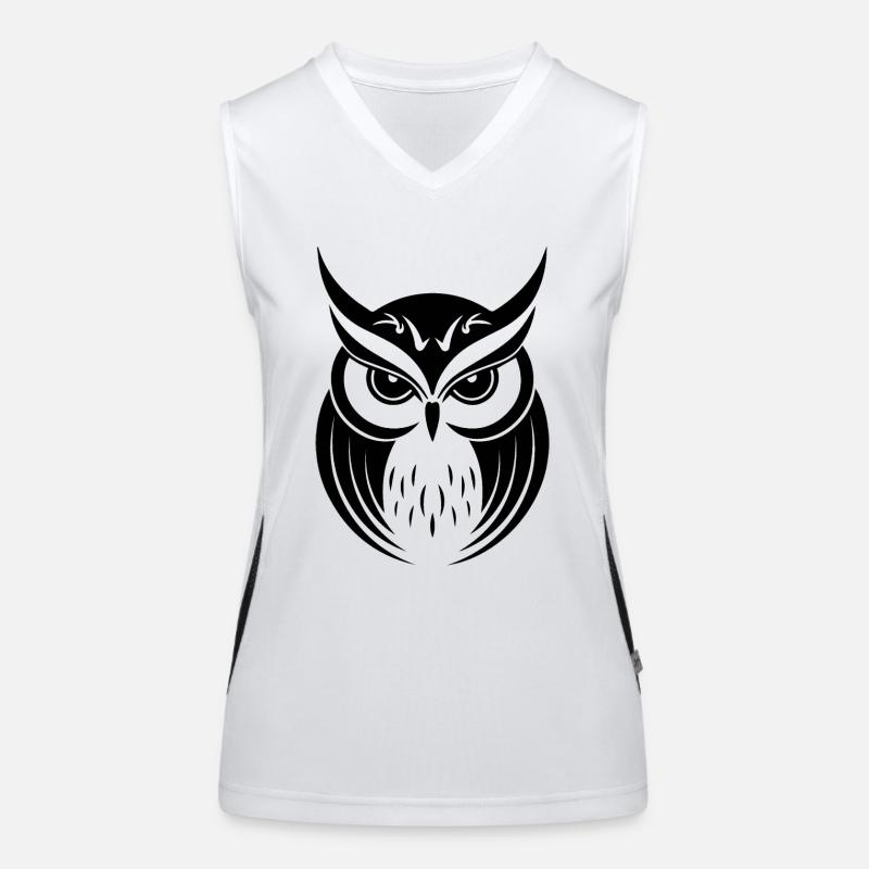 Eule Eulen Vogel Vögel Funktionelles Kontrast-Tank Top für Frauen