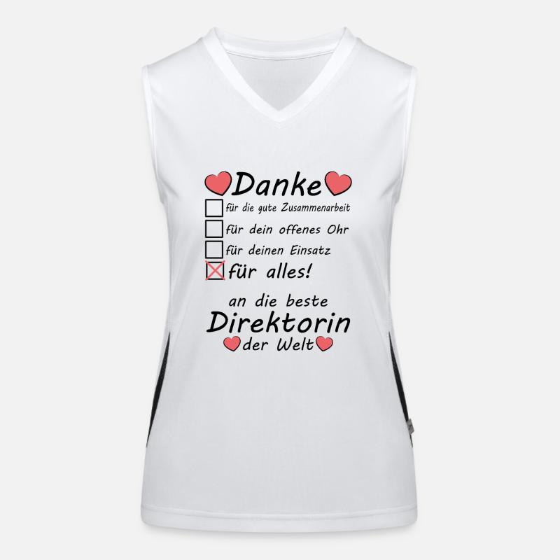 Beste Direktorin Schule Danke Abschiedsgeschenk Funktionelles Kontrast-Tank Top für Frauen