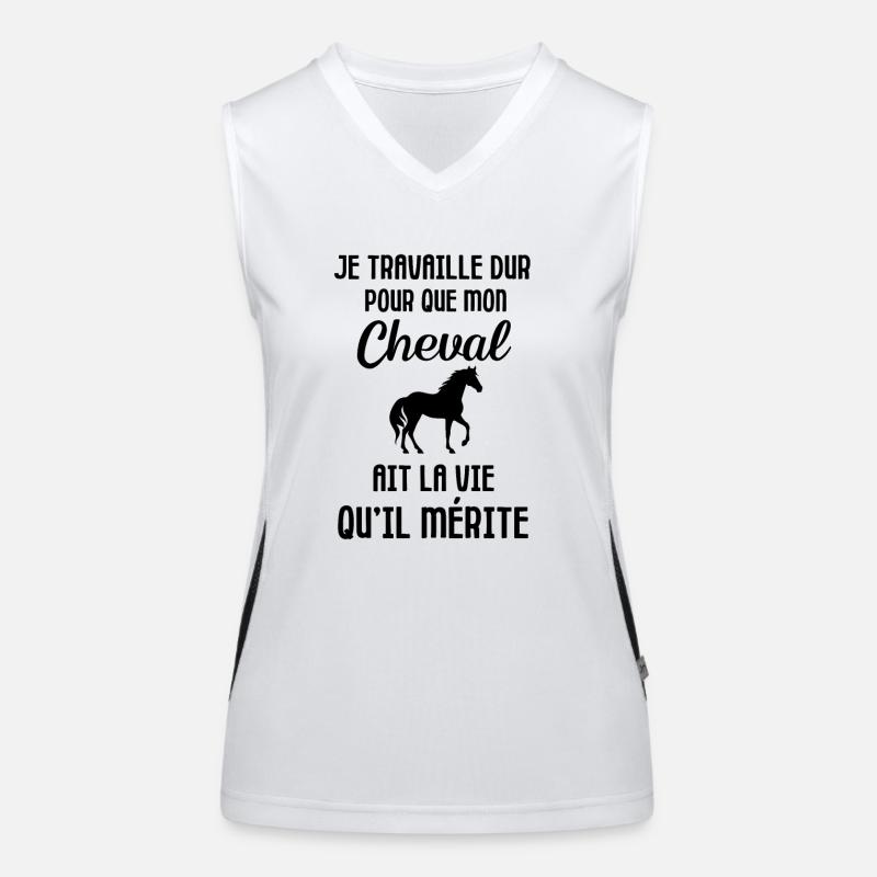 Je travaille dur pour mon cheval Débardeur respirant contrasté Femme