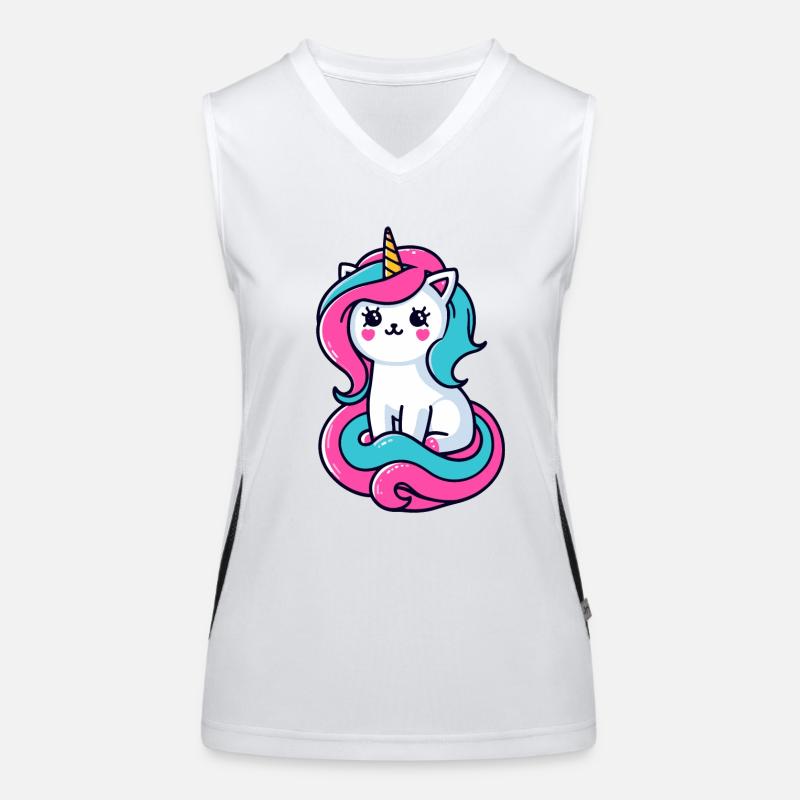 Einhorn Katze Funktionelles Kontrast-Tank Top für Frauen