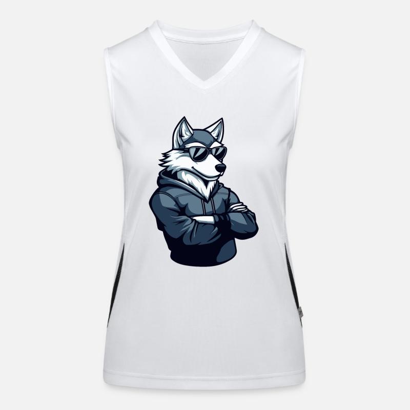 Wolf Cool Funktionelles Kontrast-Tank Top für Frauen