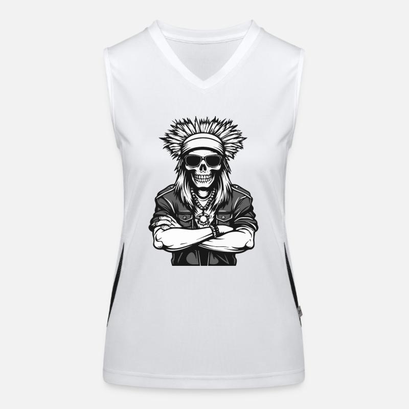 Indian Apache Skull Women's Functional Contrast Tank Top