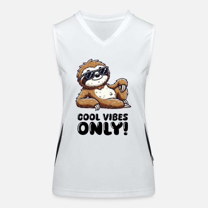 Sloth Sunglasses Cool Women's Functional Contrast Tank Top