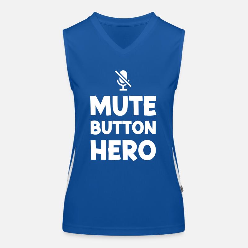 Mute Button Hero | Funny Sarcastic Typography - W Women's Functional Contrast Tank Top