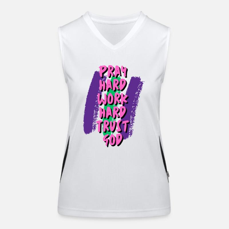 Pray Work Trust GOD Funktionelles Kontrast-Tank Top für Frauen