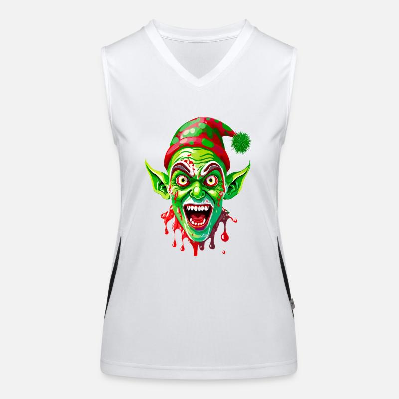 Lutin Noël effrayant Débardeur respirant contrasté Femme