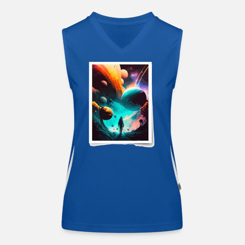 Kosmische Reise Funktionelles Kontrast-Tank Top für Frauen