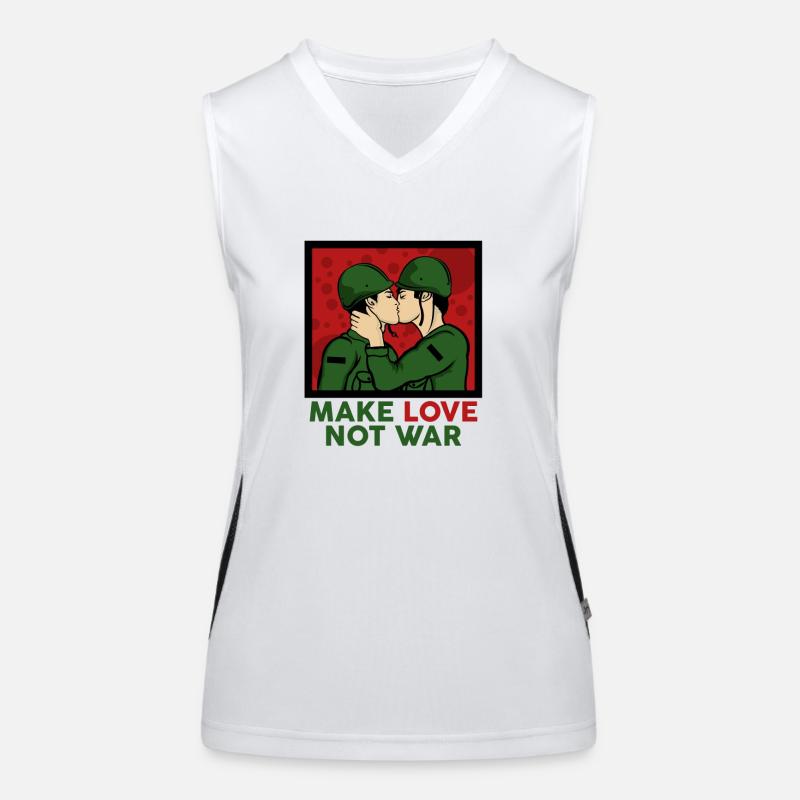Love Peace Peace Peace War Statement Gift Women's Functional Contrast Tank Top