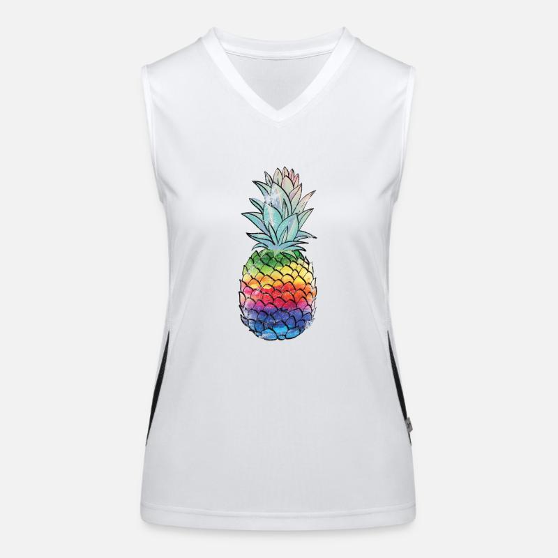 Regenbogen Ananas Pineapple Shirt Funktionelles Kontrast-Tank Top für Frauen