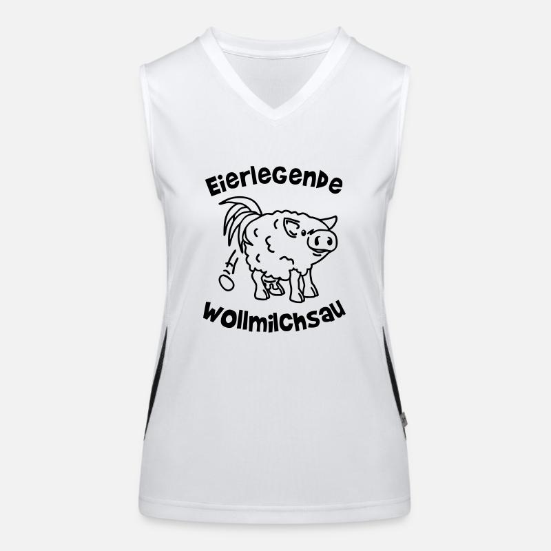 egg-laying wool milk sow - workaholic - work Women's Functional Contrast Tank Top