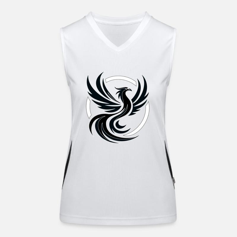 Phoenix black and white Women's Functional Contrast Tank Top