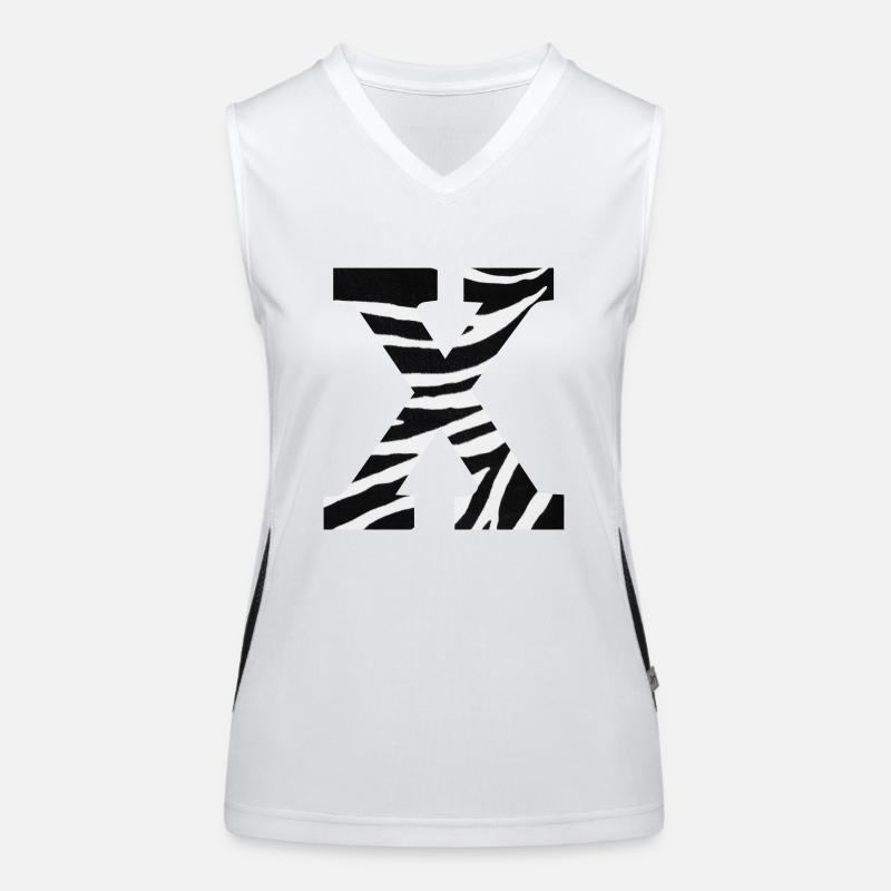 Buchstabe x Zebra Funktionelles Kontrast-Tank Top für Frauen
