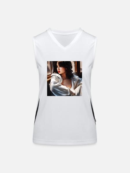 Lady - Women's Functional Contrast Tank Top - white/black - Front