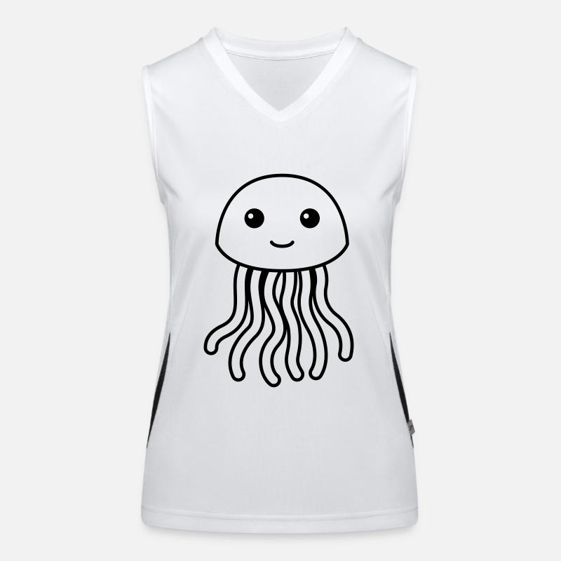 Jellyfish Comic Animal Women's Functional Contrast Tank Top