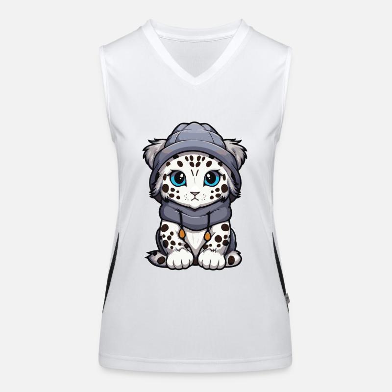 Schneeleopard leopard Tier Baby Comic Winter Funktionelles Kontrast-Tank Top für Frauen