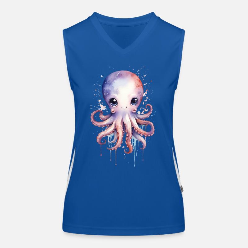 Pieuvre aquarelle kawaii - Adorable créature marine Débardeur respirant contrasté Femme
