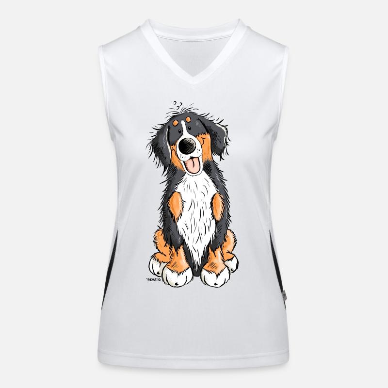 Berner Sennenhund mach Platz Funktionelles Kontrast-Tank Top für Frauen