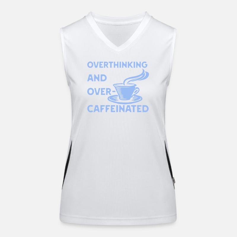 Overthinking and overcaffeinated in blau Women's Functional Contrast Tank Top
