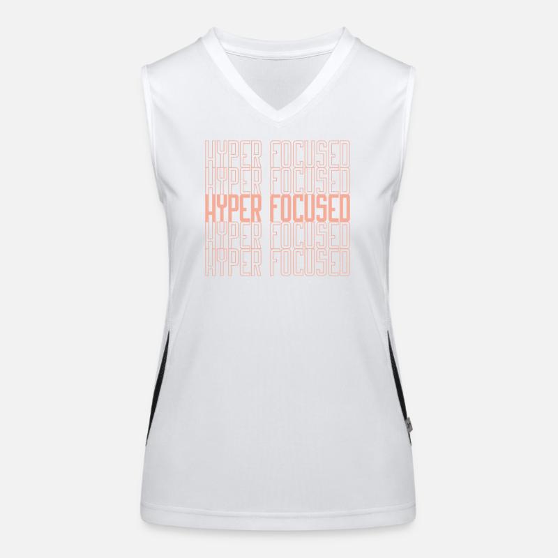 Hyperfocused in yellow - Women's Functional Contrast Tank Top - white/black