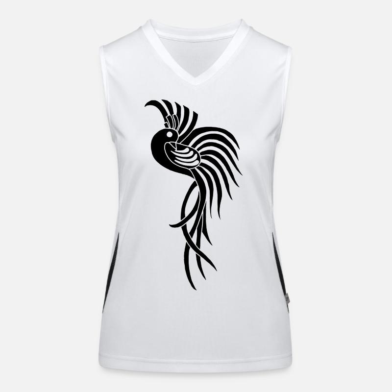 Oiseau du paradis noir Débardeur respirant contrasté Femme