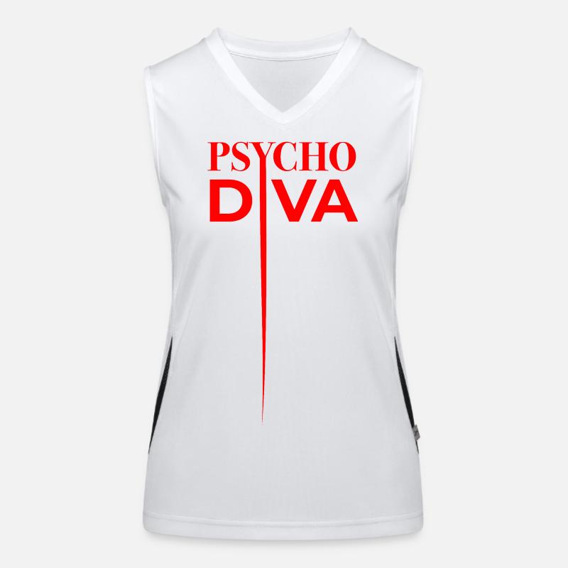 Diva Psycho – Sarcasme Sort Rouge Débardeur respirant contrasté Femme