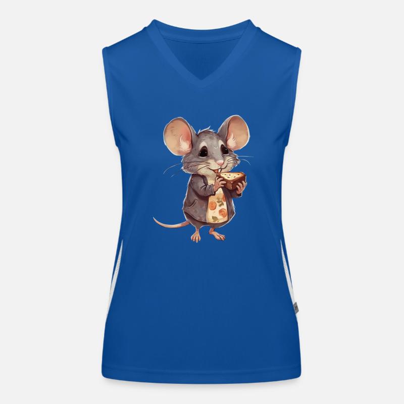 Glückliches Mäuschen mit Schokoladenkeks Funktionelles Kontrast-Tank Top für Frauen