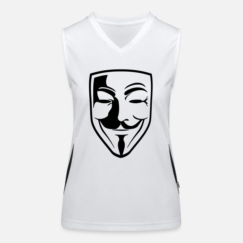 Anonymous Mask Guy Fawks Funktionelles Kontrast-Tank Top für Frauen