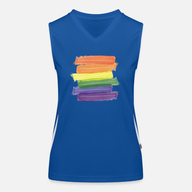 Rainbow Paint Brushes (Strokes) Women's Functional Contrast Tank Top