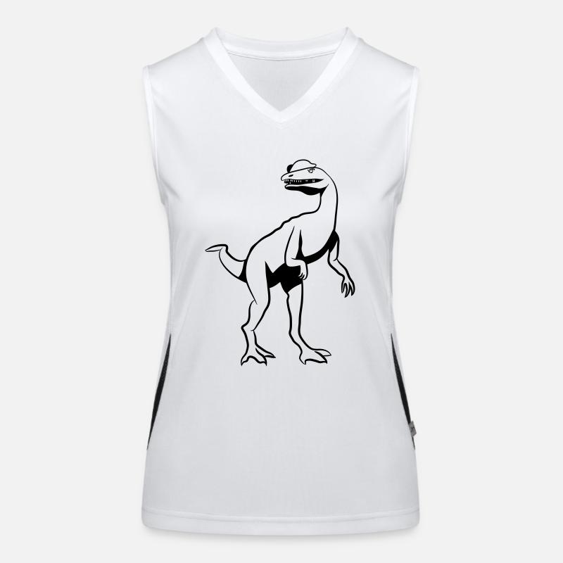 Saurier dinosaurier Dilophosaurus Funktionelles Kontrast-Tank Top für Frauen