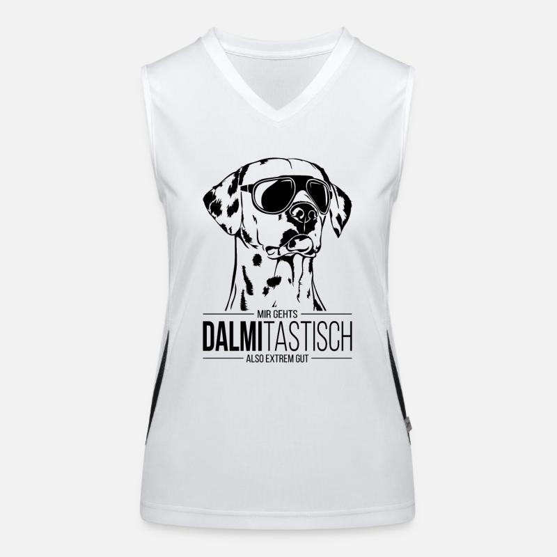 DALMITASTISCH Dalmatiner Hundespruch Hund Wilsigns Funktionelles Kontrast-Tank Top für Frauen